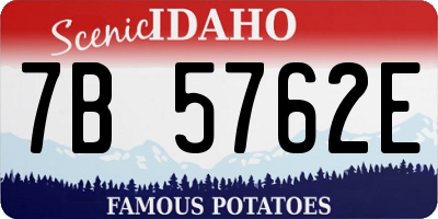 ID license plate 7B5762E