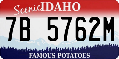 ID license plate 7B5762M