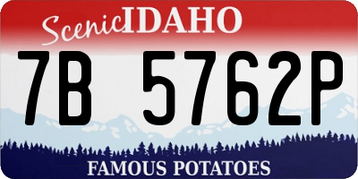 ID license plate 7B5762P
