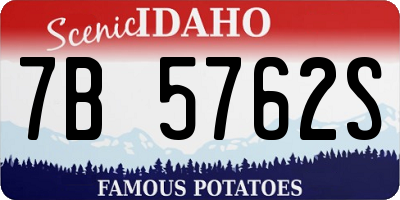 ID license plate 7B5762S