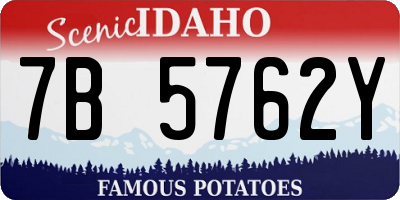 ID license plate 7B5762Y
