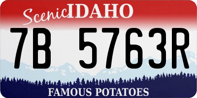 ID license plate 7B5763R