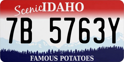 ID license plate 7B5763Y
