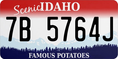 ID license plate 7B5764J