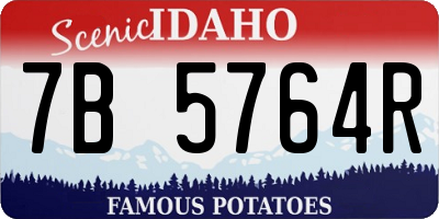 ID license plate 7B5764R