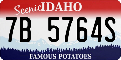 ID license plate 7B5764S