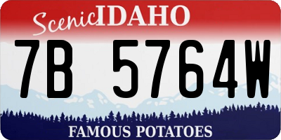ID license plate 7B5764W