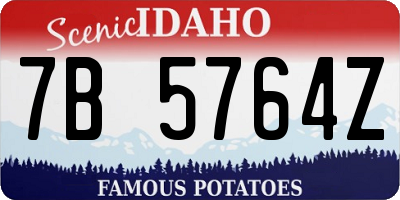 ID license plate 7B5764Z