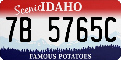 ID license plate 7B5765C