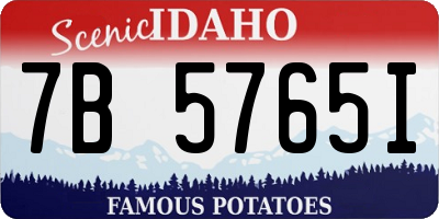 ID license plate 7B5765I