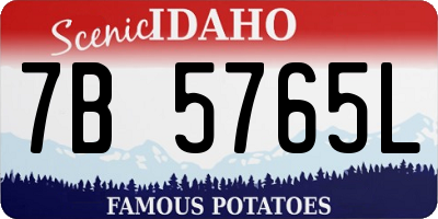 ID license plate 7B5765L
