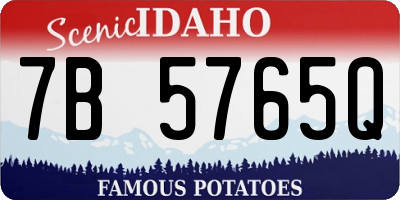 ID license plate 7B5765Q