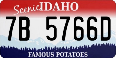 ID license plate 7B5766D