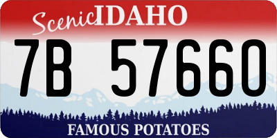 ID license plate 7B5766O