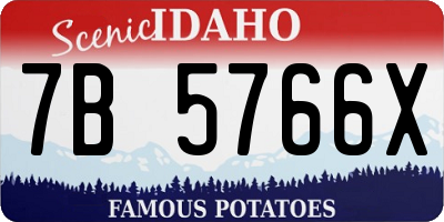 ID license plate 7B5766X