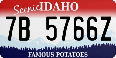 ID license plate 7B5766Z