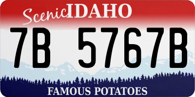 ID license plate 7B5767B