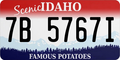 ID license plate 7B5767I
