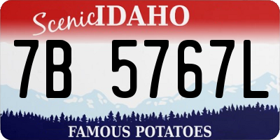 ID license plate 7B5767L