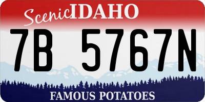 ID license plate 7B5767N
