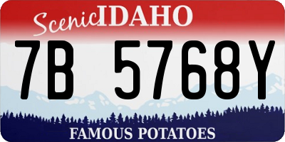 ID license plate 7B5768Y