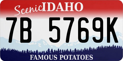 ID license plate 7B5769K