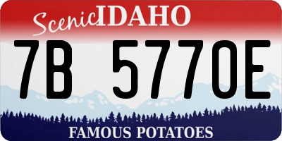 ID license plate 7B5770E