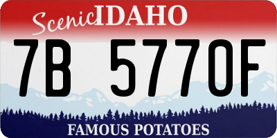 ID license plate 7B5770F