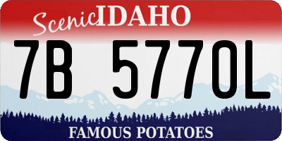 ID license plate 7B5770L