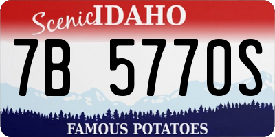 ID license plate 7B5770S