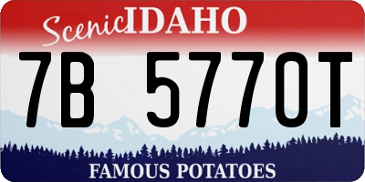 ID license plate 7B5770T