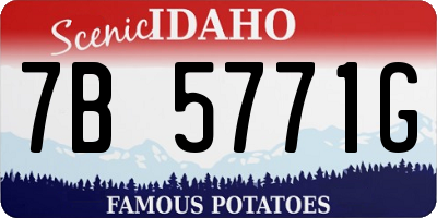 ID license plate 7B5771G
