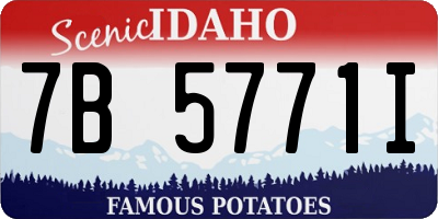 ID license plate 7B5771I