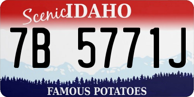 ID license plate 7B5771J