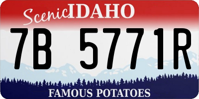 ID license plate 7B5771R