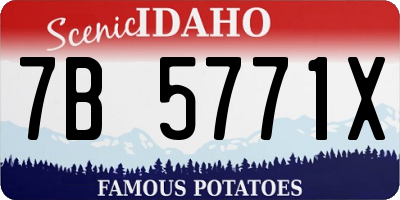 ID license plate 7B5771X