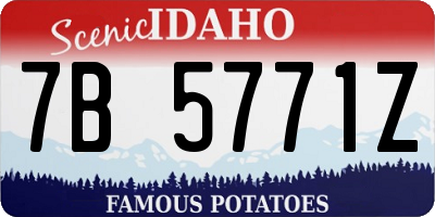 ID license plate 7B5771Z
