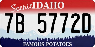 ID license plate 7B5772D