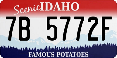 ID license plate 7B5772F
