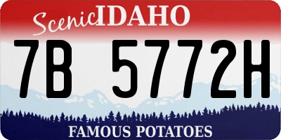 ID license plate 7B5772H
