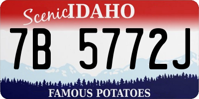 ID license plate 7B5772J