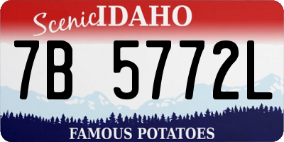 ID license plate 7B5772L