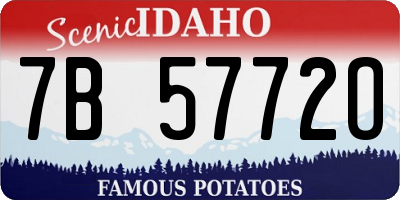 ID license plate 7B5772O
