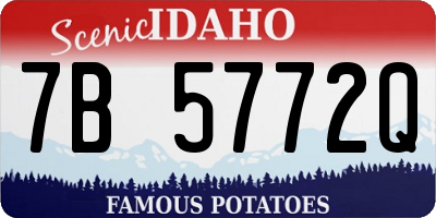 ID license plate 7B5772Q