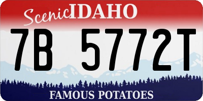 ID license plate 7B5772T