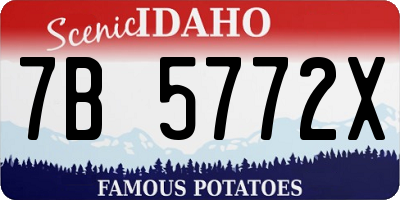 ID license plate 7B5772X