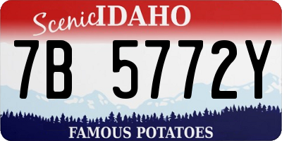 ID license plate 7B5772Y