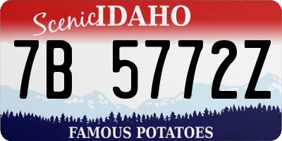 ID license plate 7B5772Z