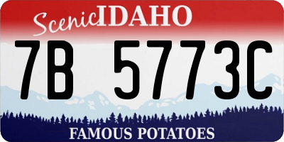 ID license plate 7B5773C