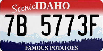 ID license plate 7B5773F